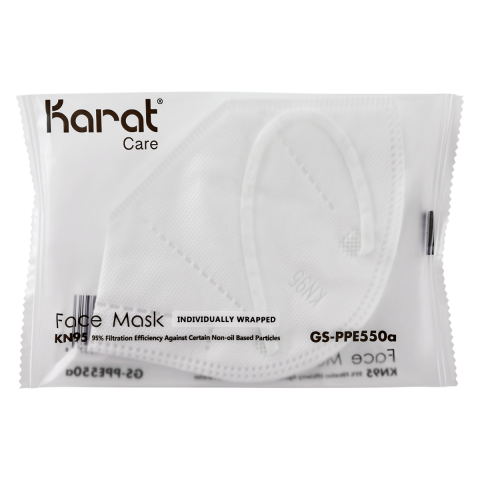 Karat KN95 5-ply Face Mask with Ear Loops (Individually Wrapped) - 20 pcs